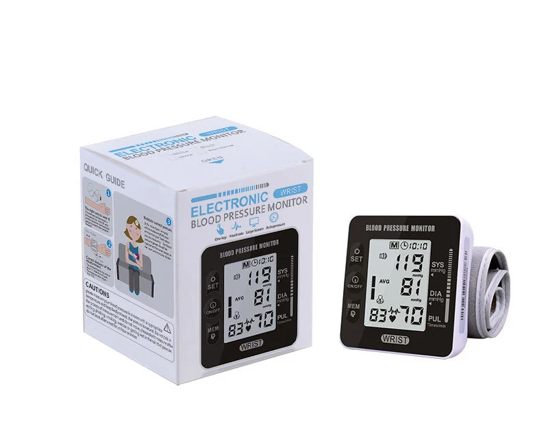 Wrist Blood Pressure Heart Monitor Tensiometer BP Pulse Rate Meter Tonometer LCD Digital Household Automatic Sphygmomanometer-5