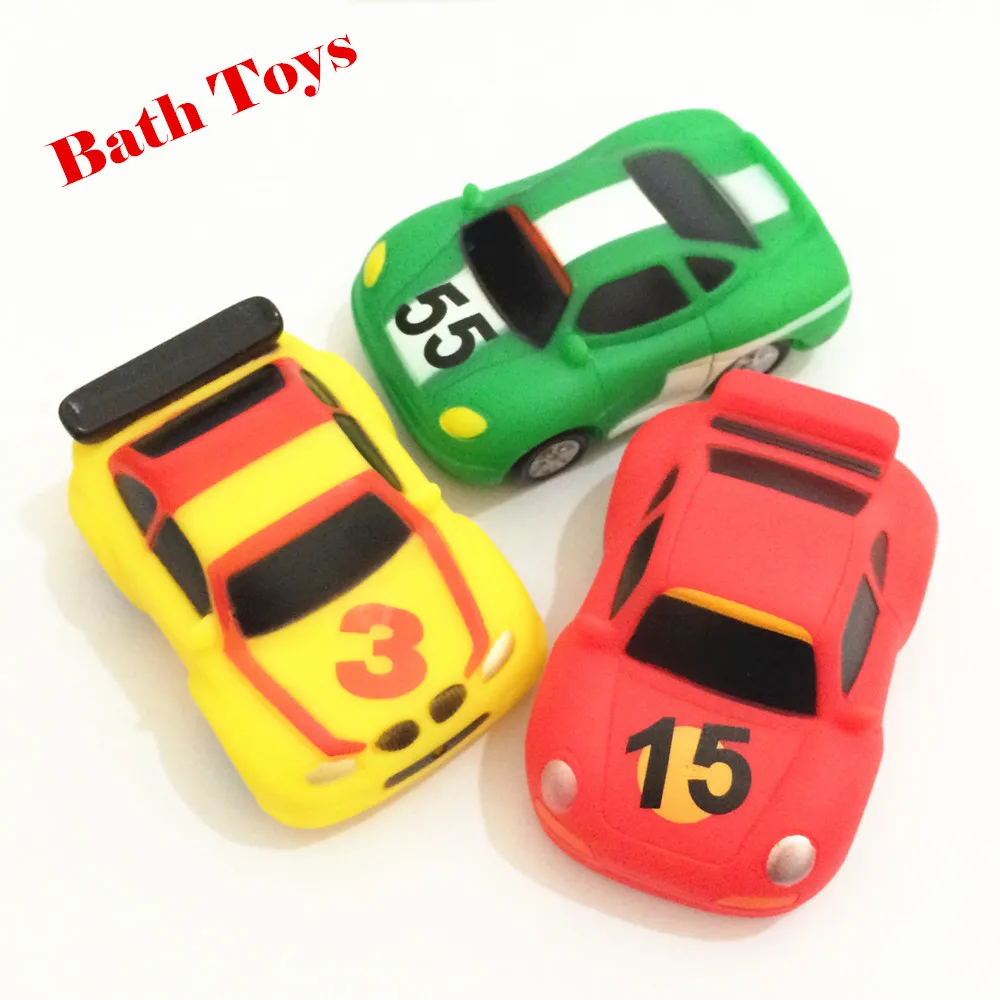 3pc Car Toys for Boys Soft Rubber Toys for Children Car Bath Toys in