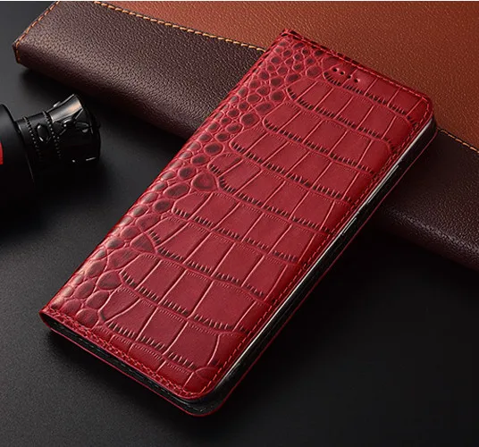 Langsidi роскошный кожаный магнитный раскладной чехол с держателем карты для Nokia 7,2/Nokia 7,1/Nokia 7,1 Plus кожаный чехол - Цвет: Red