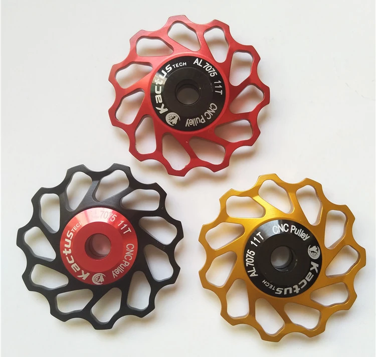 4 bestgia 9g 11T AL7075-T6 CNC Machined Bicycle Rear Derailleur Pulley Jockey Wheel Bike with Steel Bearing Cycling Jockey Wheel Pully 456MM