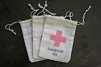 

customize wedding Bachelorette Bridesmaid Hangover Kits Jewelry gift Bags Drawstring muslin candy pouches