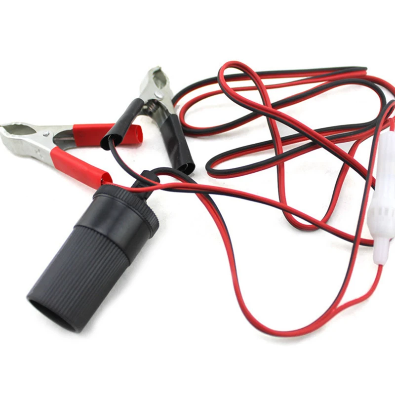 

New Car Battery Emergency Combine Power Cable Terminal Clip-on Female Power Adapter Extension Cord with Cigarette Lighter Socket