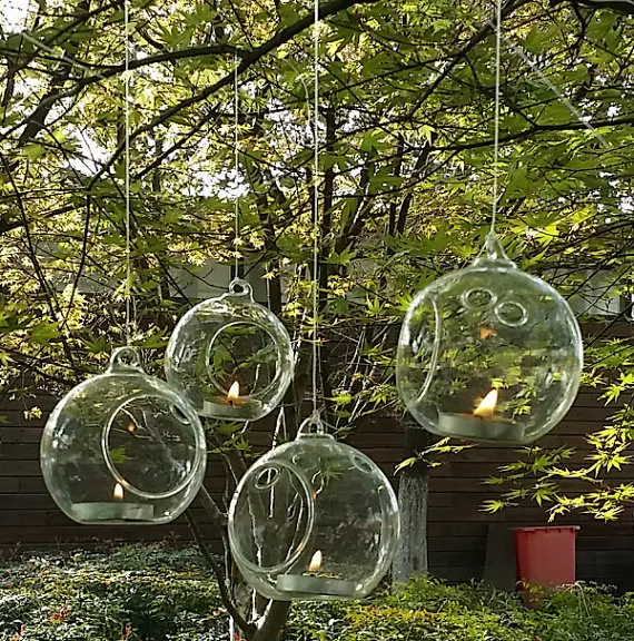 18PCS/Lot 80mm glass ball candles,hanging tealight holder,glass candle