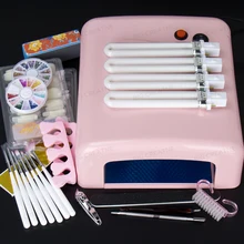 Дизайн ногтей маникюр Инструменты 36 Вт УФ-лампы с Дизайн ногтей практика Набор файла комплект без оригинальной коробке