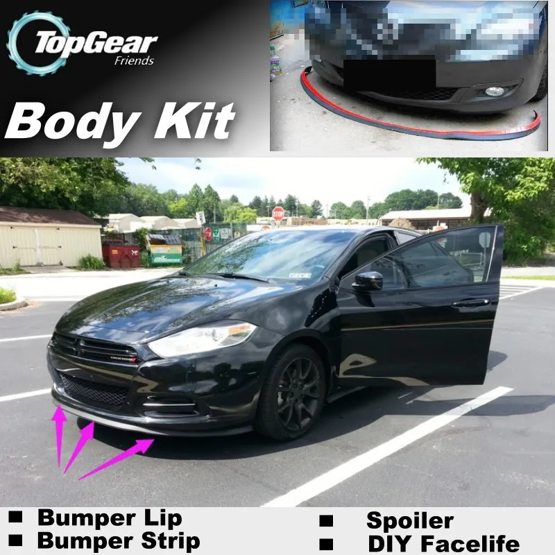 Lábios para Fiat Saia para Topgear Fãs para Carro Pára-choques Lábio Defletor Viggio Frente Spoiler Tuning - Corpo Kit Tira 4 Saia abertura frontal