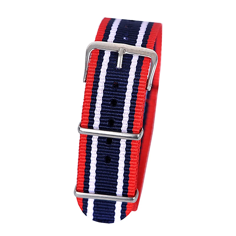 22mm red dark blue white Sport nato fabric watch band straps accessories Bands nylon watchband