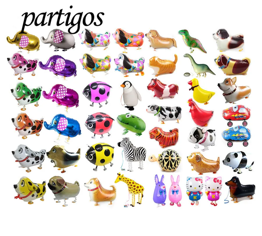 

50pcs Kids Gift Cute Cartoon Walking Animal Pets dog Foil Balloons Animal walking Helium Globos Fun Birthday Party Decoration