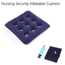 Синяя Подушка против пролежней подушка с 9 отверстиями, медицинская подушка для инвалидной коляски, надувной матрас, подушка из натуральной кожи, товары для ухода