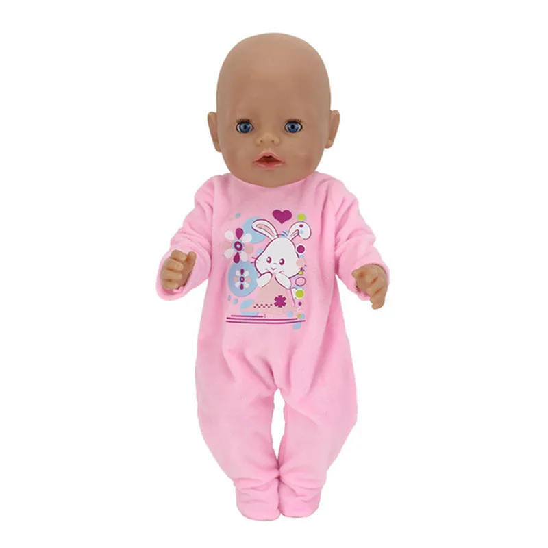 

TULGLUGH Clothes for doll fits 43cm new born doll accessories Fashion cartoon baby onesies clothes