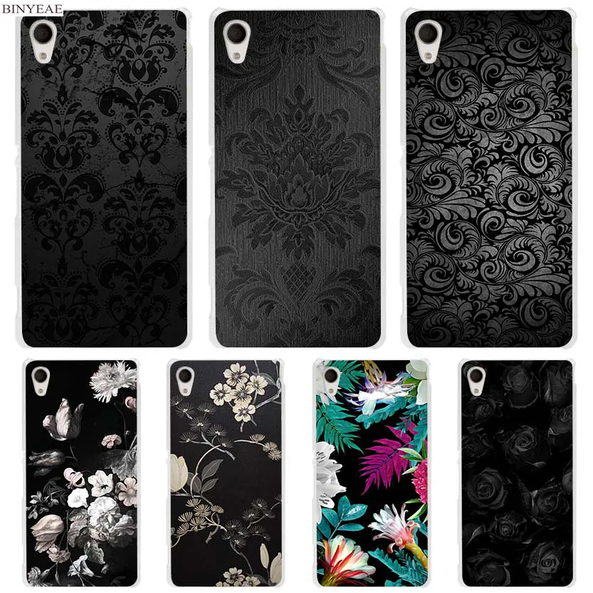 

BINYEAE Dark Flower Texture Pattern Clear Case Cover for Sony Xperia z1 z2 z3 z4 z5 m4 Aqua m5 X XA XA1 XZ E4 E5 Compact C4 C5