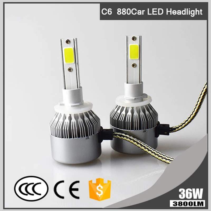 

2PCS AZGIANT Super Bright C6 Led Car Headlight H1,H3,880/881/H27,H7,H11/H8/H9,9005/HB3/H10,9006 Fog Lamp Bulb H4,9004,9007 H13