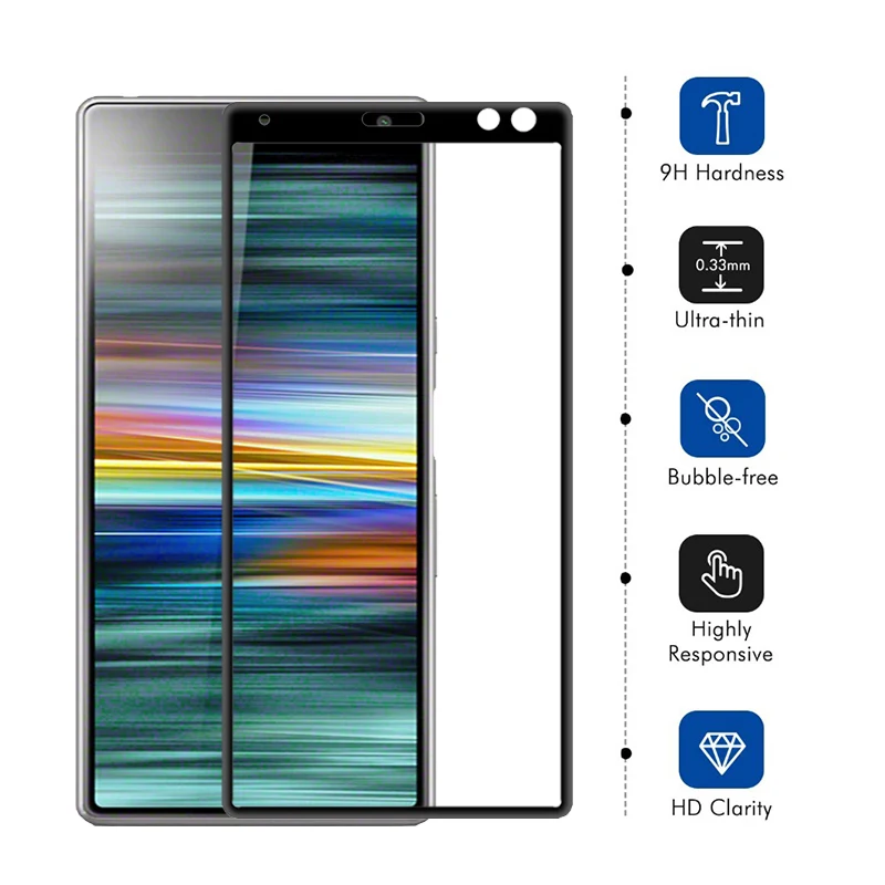 Закаленное стекло для sony xperia 10 plus, защитная пленка для экрана 10 black verretremp 9 h cam 10 plus на soni