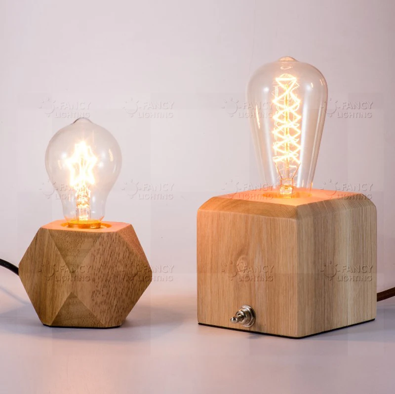 Wood Table Lamp Reading Lights Desk Night Light E27 Holder Vintage Wood Table Lamp Reading Lights Desk Night Light E27 Holder Vintage Lamps Mini Retro Beside La Lampa Lighting Fixtures In From
