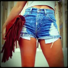 Горячие модные сексуальные женские винтажные шорты с высокой талией джинсовые шорты с дырками