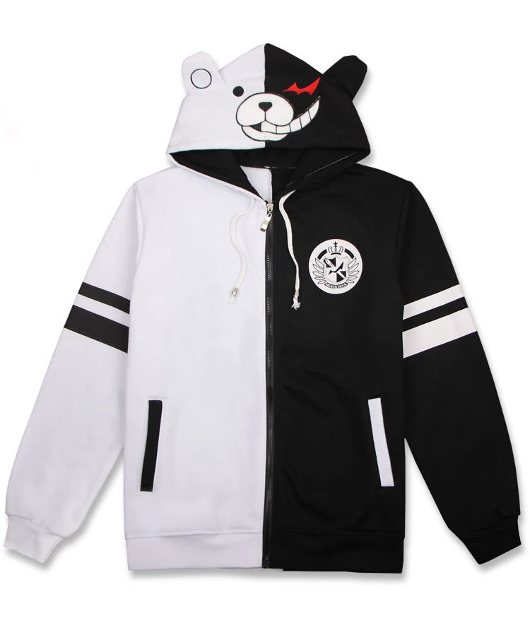 Adult Unisex danganronpa cosplay costume monokuma Cartoon Anime Hoodies Sweatshirt Fleece Woman Man Pluz Size coat Jacket |