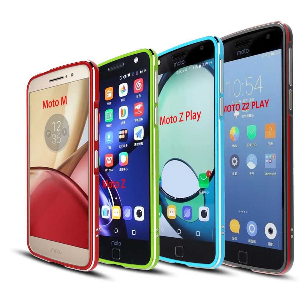 

For Moto Z2 Play Bumper Case Luxury Shiny Glossy Aluminum Metal Frame For Moto Z Play Case Hign-end Protective Case for Moto M
