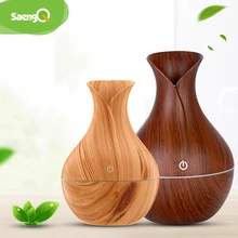SaengQ USB Holzmaserung Ätherisches Öl Diffusor Ultraschall-luftbefeuchter Haushalt Aroma Diffusor Aromatherapie Nebel Maker mit LED