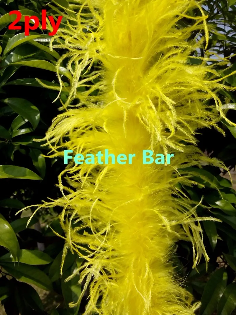 10 м/лот желтый цвет боа из страусовых перьев шарф-2 м в длину/шт-Хэллоуин 20 слойный пушистый перо бахрома