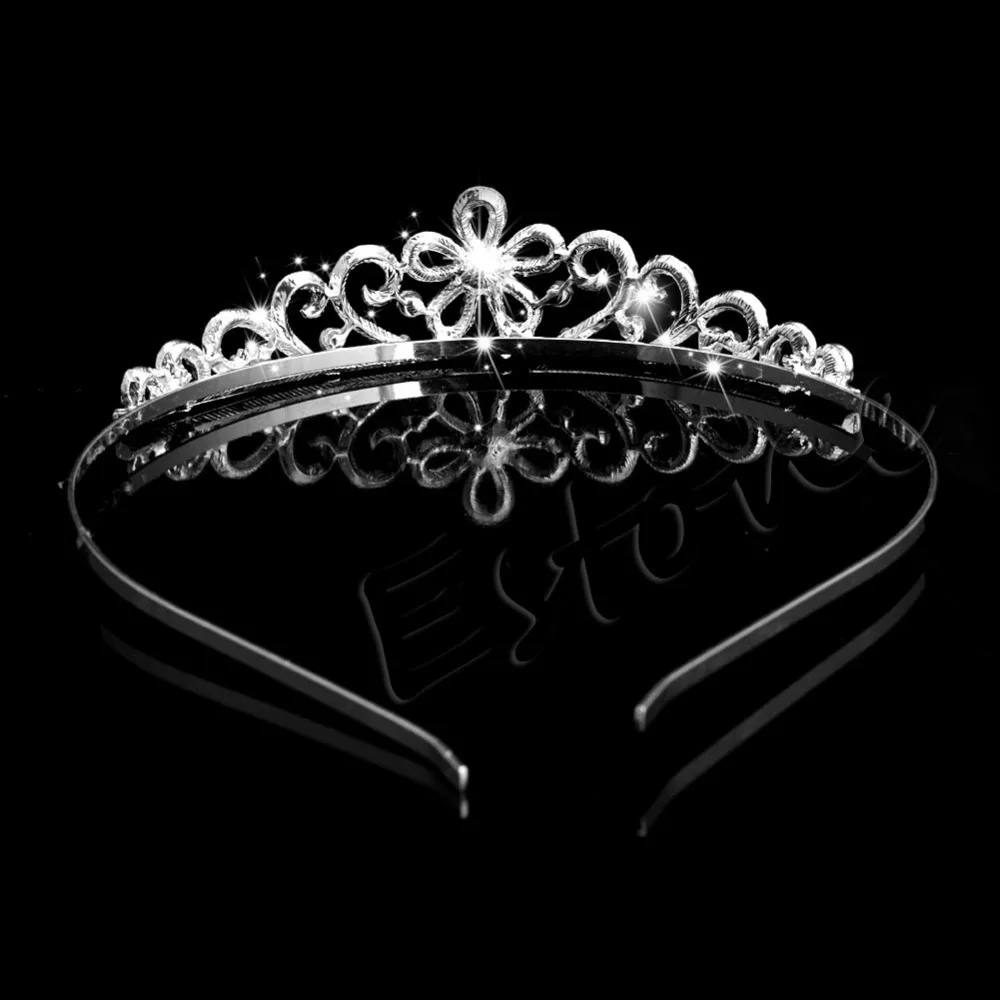 Элегантный свадебный корона горный хрусталь кристалл тиара на торжество выпускного вечера волос оголовье