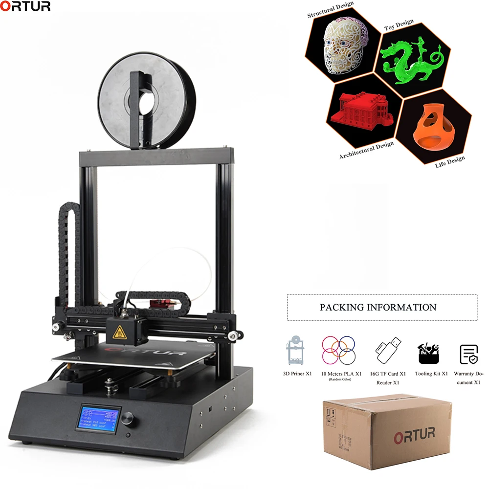 

FDM 3D Printer DIY Kit Partially Assembled Power Coated Steel + Industrial Linear Guide 300*300*400mm Large 3D Printing Filament
