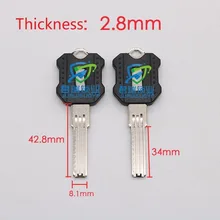 JF149 Противоугонная блокировка Болванка для ключа для мотоцикла двойной буксировочный слот пустая замена лезвия-ключа длина 43 мм(10 шт