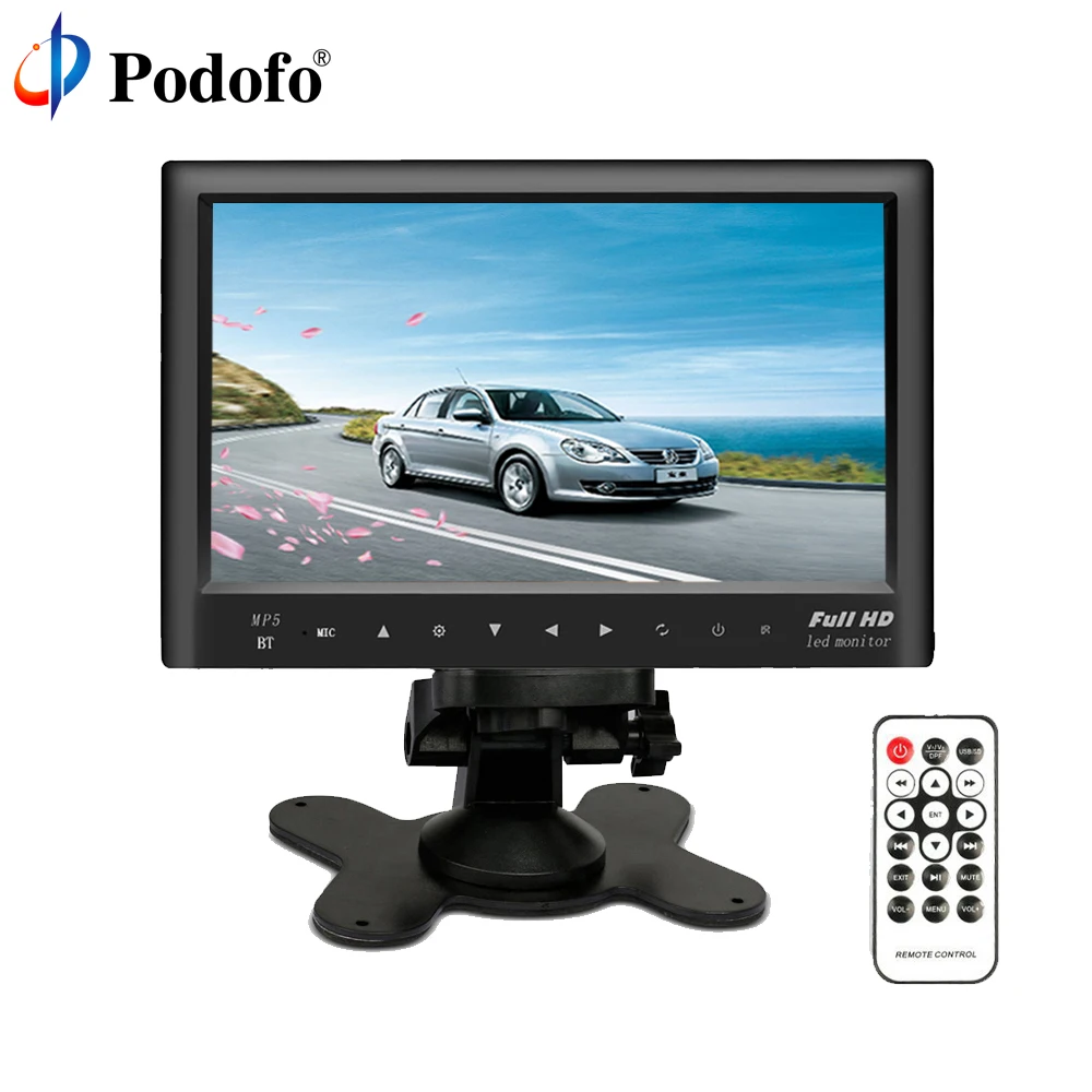 

Podofo Bluetooth 7" Car Rear View Monitor Slim Dashboard Screen, Car Video Audio FM Transmitter / MP5 / USB / Micro SD Card Slot