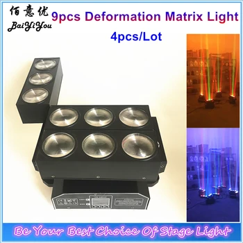 

4pcs/Lot 9x10W RGBW Quad Color LED Moving Head Deformation Matrix Bar Light 9pcs Matrix Beam DMX LED Moving Head Light