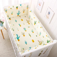 Комплект постельного белья для детей из 5 предметов, мягкое детское постельное белье из хлопка с Бампером для кроватки, защитная подушка для новорожденных