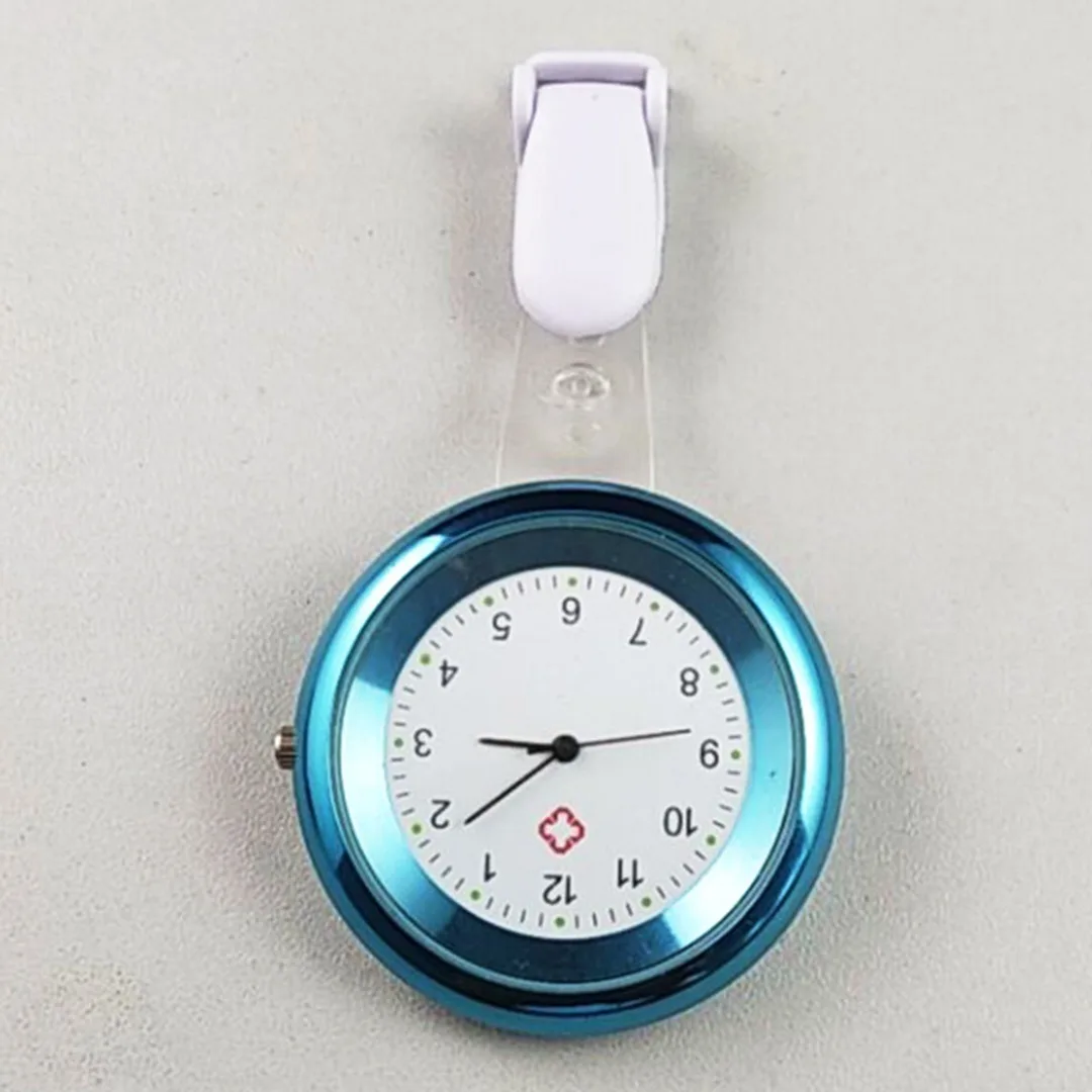 Shellhard женские модные силиконовые часы для медсестры с круглым циферблатом, кварцевые медицинские карманные часы, брошь-часы с подвеской, 8 цветов - Цвет: Dark Blue