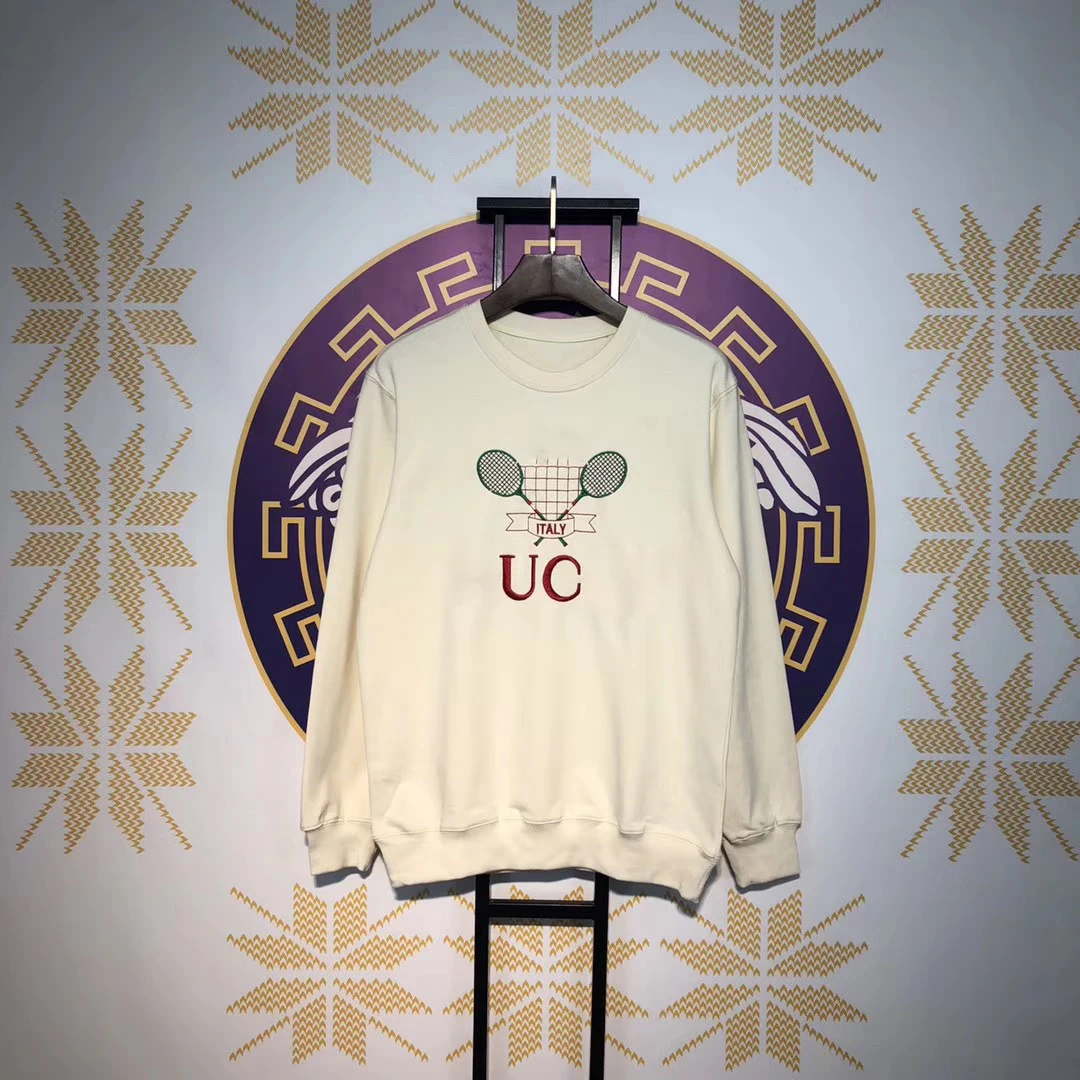 

2019 Best Version UC Racket Embroidery Women Men Sweatshirt Hoodie Streetwear Men Cotton Sweatshirt Pullover