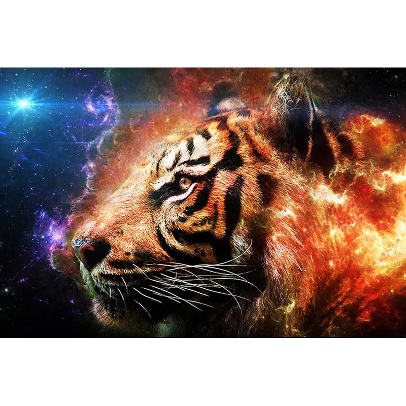 

DIY Diamond Embroidery Animal tiger Cross Stitch Mosaic diamond painting Needlework Pattern Full Round Rhinestone Home decor