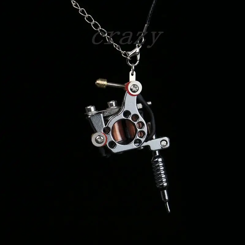 1PC Fashion Mini Tattoo Machine Jewelry Pendant Black Cool Tattoo