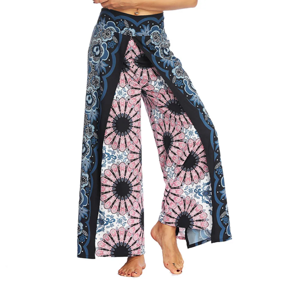 Women Casual Summer Loose Yoga Trousers Baggy Boho Aladdin Jumpsuit Harem Pants women leggings sport fitness