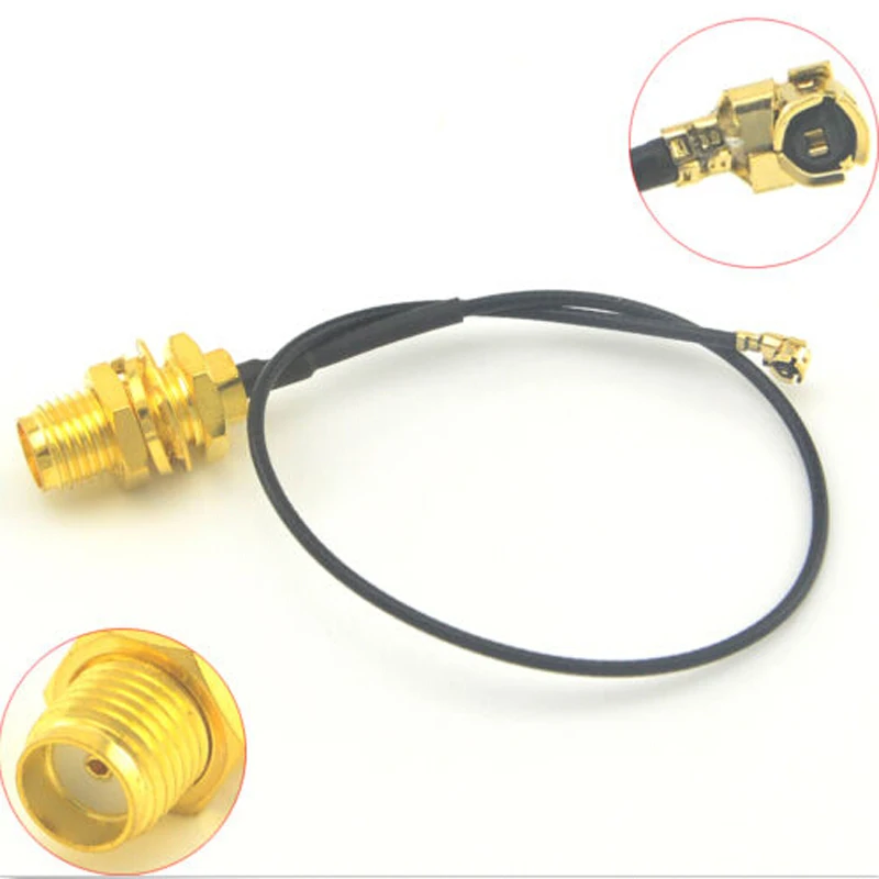 

100 Pieces Extension cable SMA female bulkhead to Ufl./IPX RF connector pigtail cable 1.13 cable 10cm