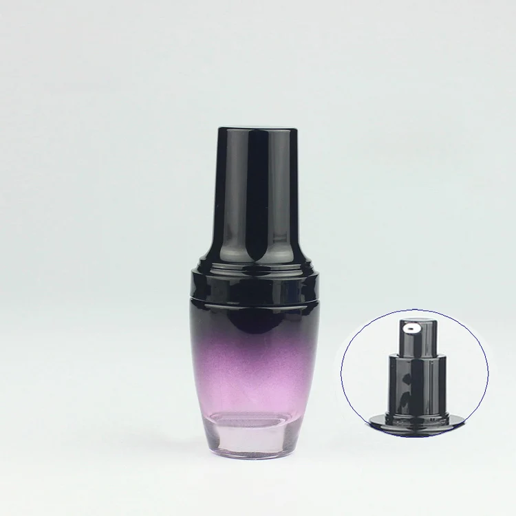 20ML purple glass bottle with black pump black lid for serum/lotion ...
