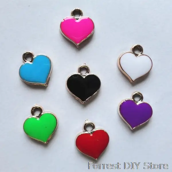 

16*18mm 20pcs/lot plastic heart charm multicolor suit for DIY jewelry