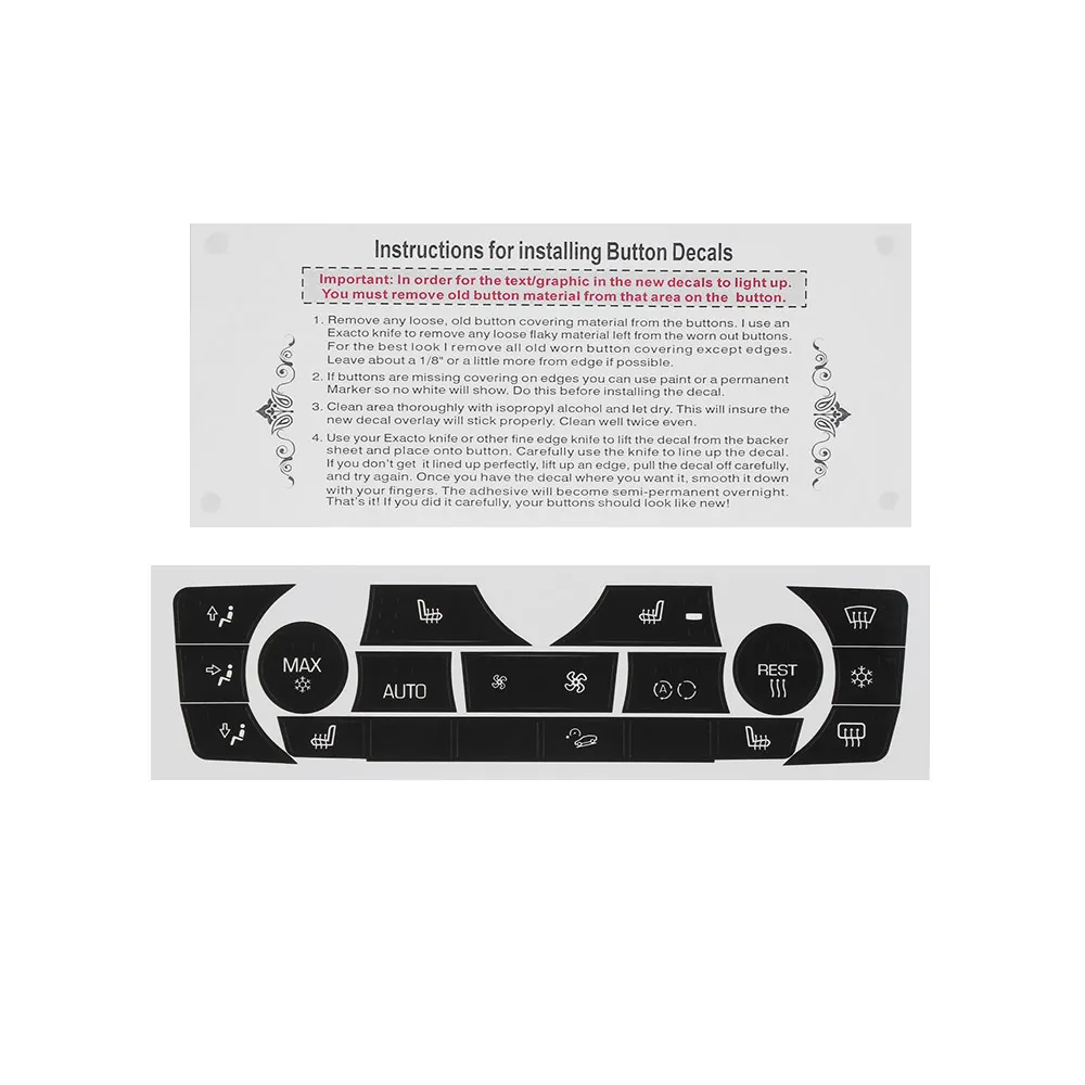 

1 Pcs Car Sticker AC Climate Control Button Sticker Repair Kit For 2006-2011 BMW E90 E91 E92 330I