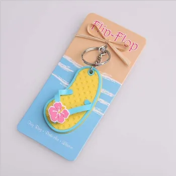 

200PCS Wedding Favor Gift "Flip Flop" Decorated Flower Key Ring / Slipper keychain party favor souvenir