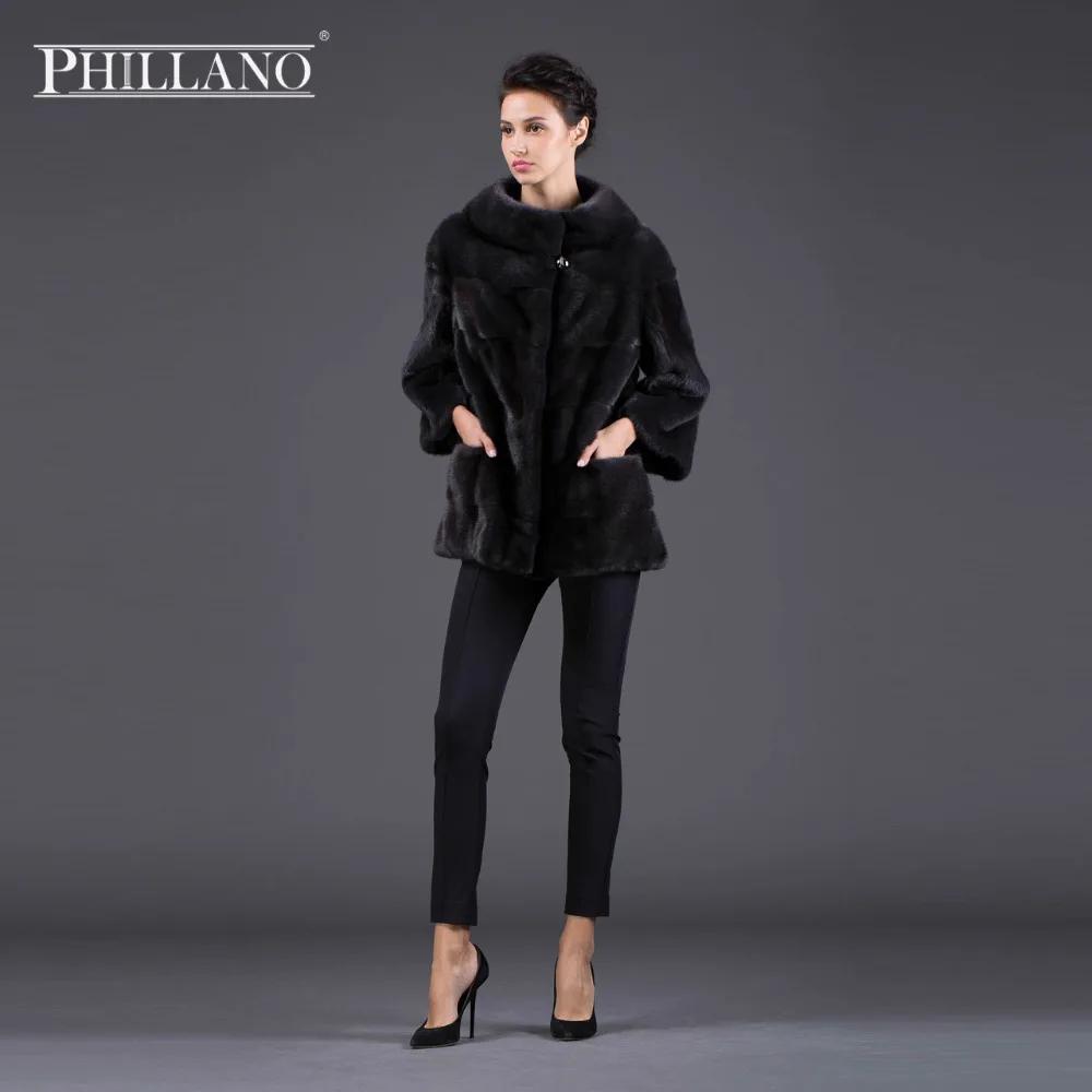 PHILLANO 2016 Коротная Зимняя Куртка С О образным вырезом Премиум Шубы Из Натурального