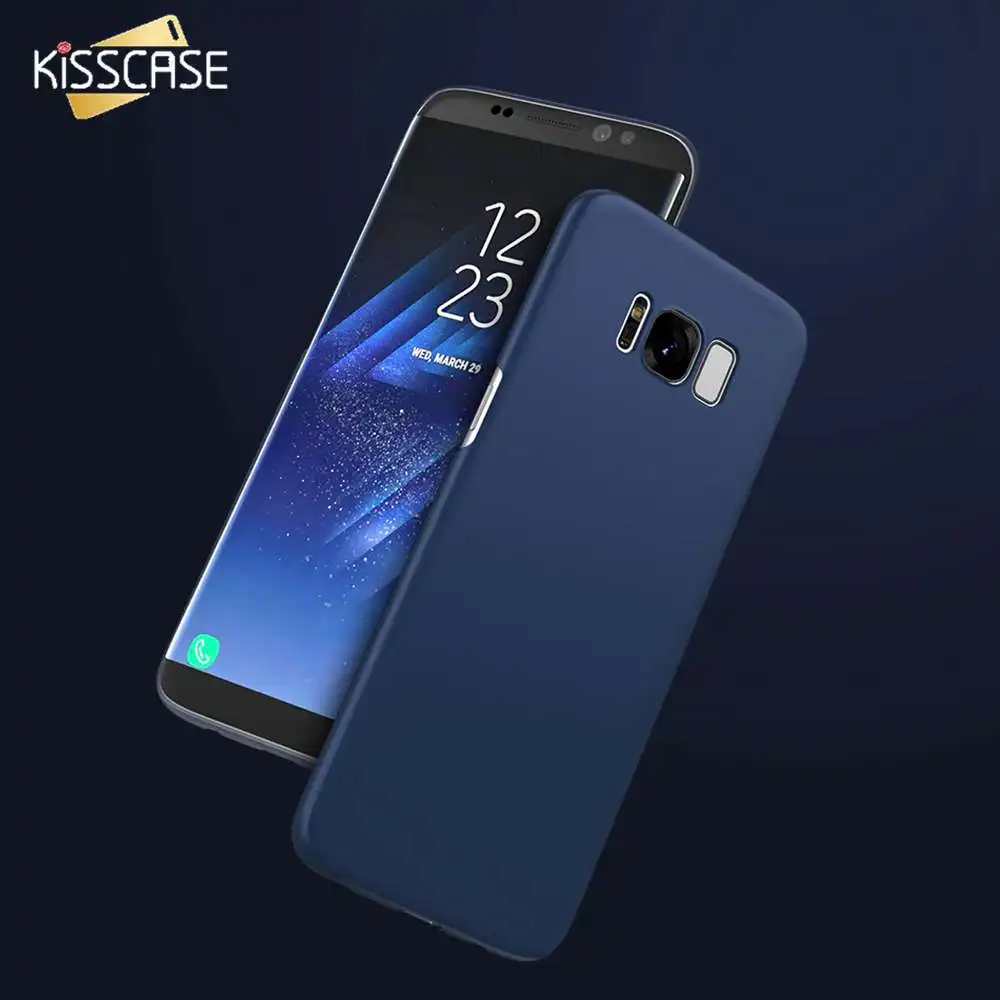 

KISSCASE Luxury Ultra Thin Cover For Samsung Galaxy S8 S7 S6 edge S5 S4 Case Slim Silk Skin Touch Back Cover For Samsung S8 Case