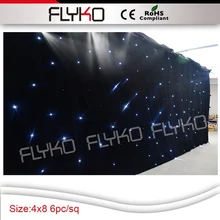 Внутренние светодиодные лампы 4*8 м BW светодиодный Звезда декорация Звездный светодиодный занавес