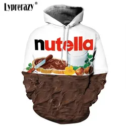 Lyprerazy женские/мужские худи с принтом Nutella еда хип хоп Повседневный стиль Топы новые модные брендовые Пуловеры 3D толстовки