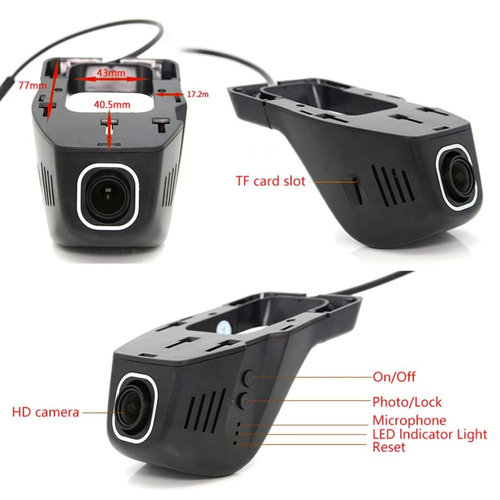 WHEXUNE Novatek Двойной объектив Видеорегистраторы для автомобилей Камера Full HD 1080P