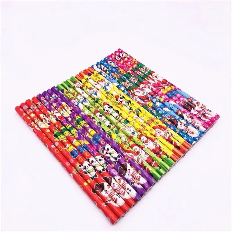 

12Pcs Christmas Pattern 176*8mm Wood HB Pencil Color Pen Pole Children Students Painting Sketch Write Student Stationery