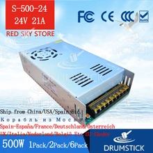 Constante 220 v dc 500 w fonte de alimentação 24 v 20a comutação transformador de potência S-500-24 dc display led luz faixa monitor