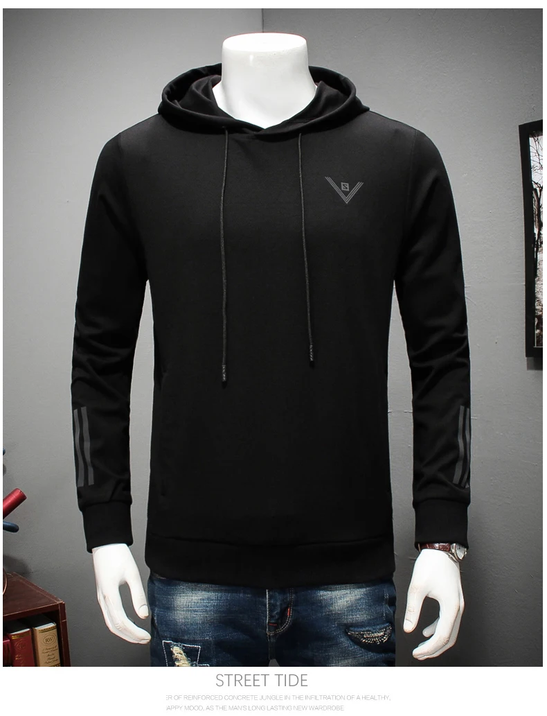 Большие размеры 8XL 7XL 6 XLShirt мужские брендовые Модные мужские топы с капюшоном и строчкой дизайн топы и мужские футболки с длинным рукавом тонкие мужские топы
