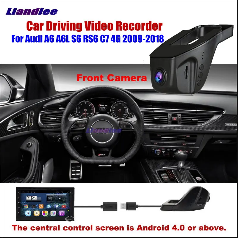 

Liandlee Car DVR Front Camera Driving Video Recorder USB Plug For Audi A6 A6L S6 RS6 C7 4G Android Screen AUTO Dashcam Antiradar