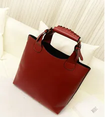 Европейский стиль модная женская сумка качество искусственная кожа портфель картинка минималистский ретро пакет большой мешок Емкость - Цвет: Бургундия