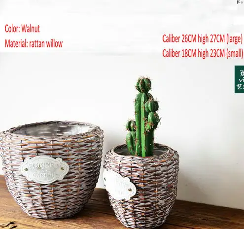 

1 pcs Nordic weaving rattan willow basket flower pot creative home decorations