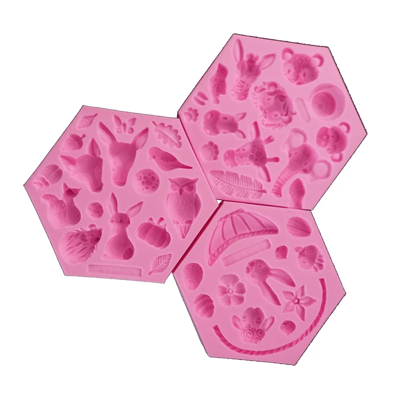 

Animal Elephant Deer Monkey cooking tool wedding decoration Silicone mold baking Fondant Sugar Craft Molds DIY Cake fimo